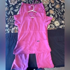 Pink Greys Anatomy scrub set (top and bottoms)
